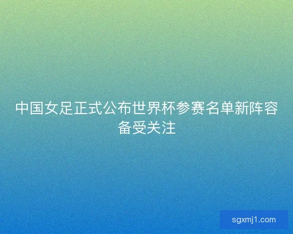 中国女足正式公布世界杯参赛名单新阵容备受关注