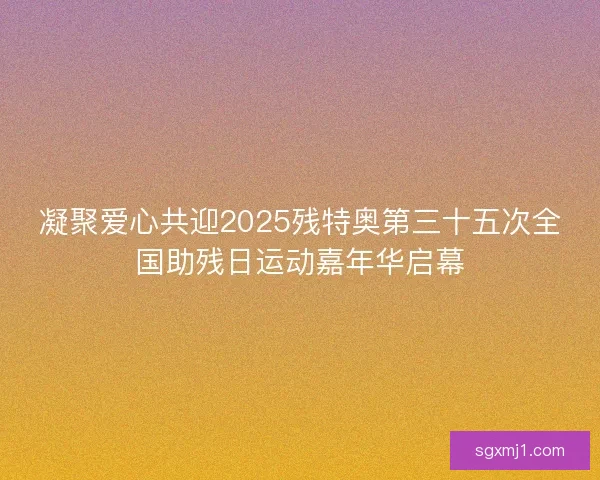 凝聚爱心共迎2025残特奥第三十五次全国助残日运动嘉年华启幕